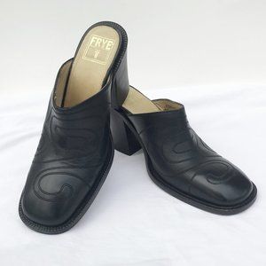 FRYE Conrad Black Leather Boot Clogs Size 10M